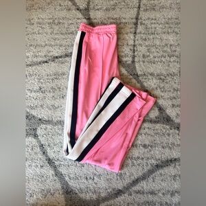 Ganni Pink pants with black and white stripe down the side